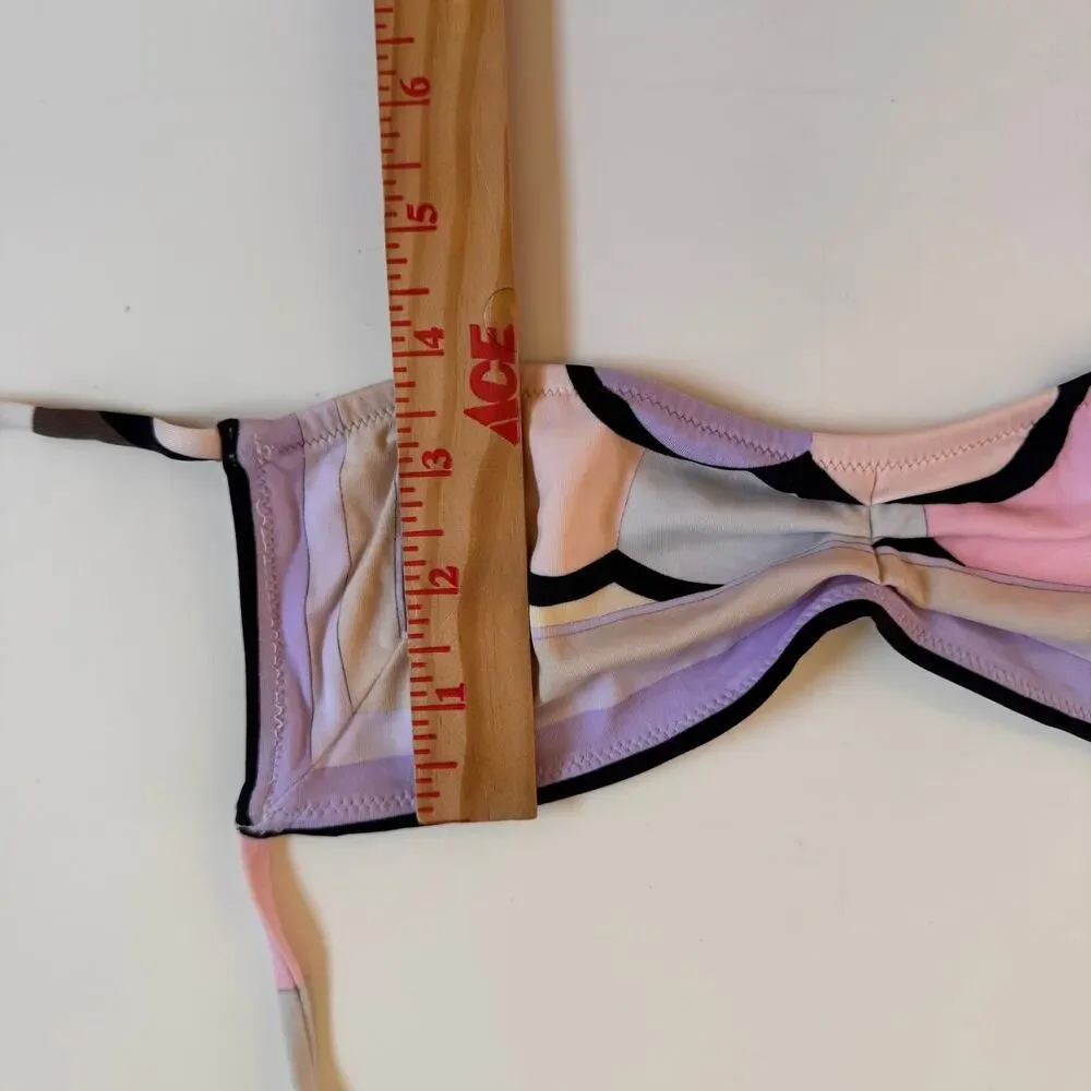 Emilio Pucci Y2K Print Luxury Halter Bikini Swim Bathing Suit Classic Print XS